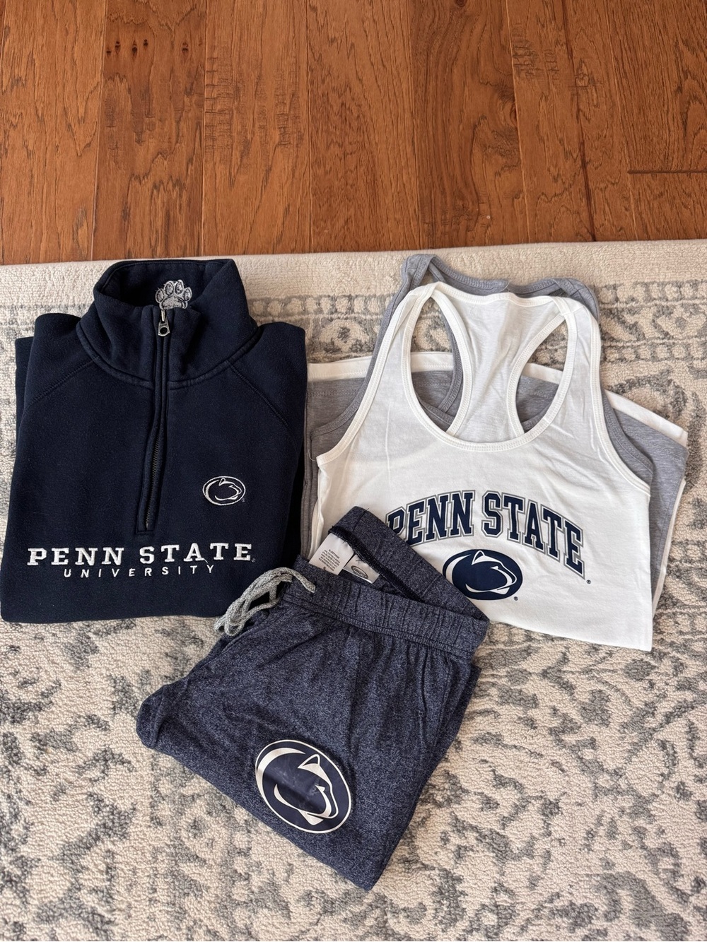 Penn State University Navy & White Campus Pullover, Tank & Joggers Bundle